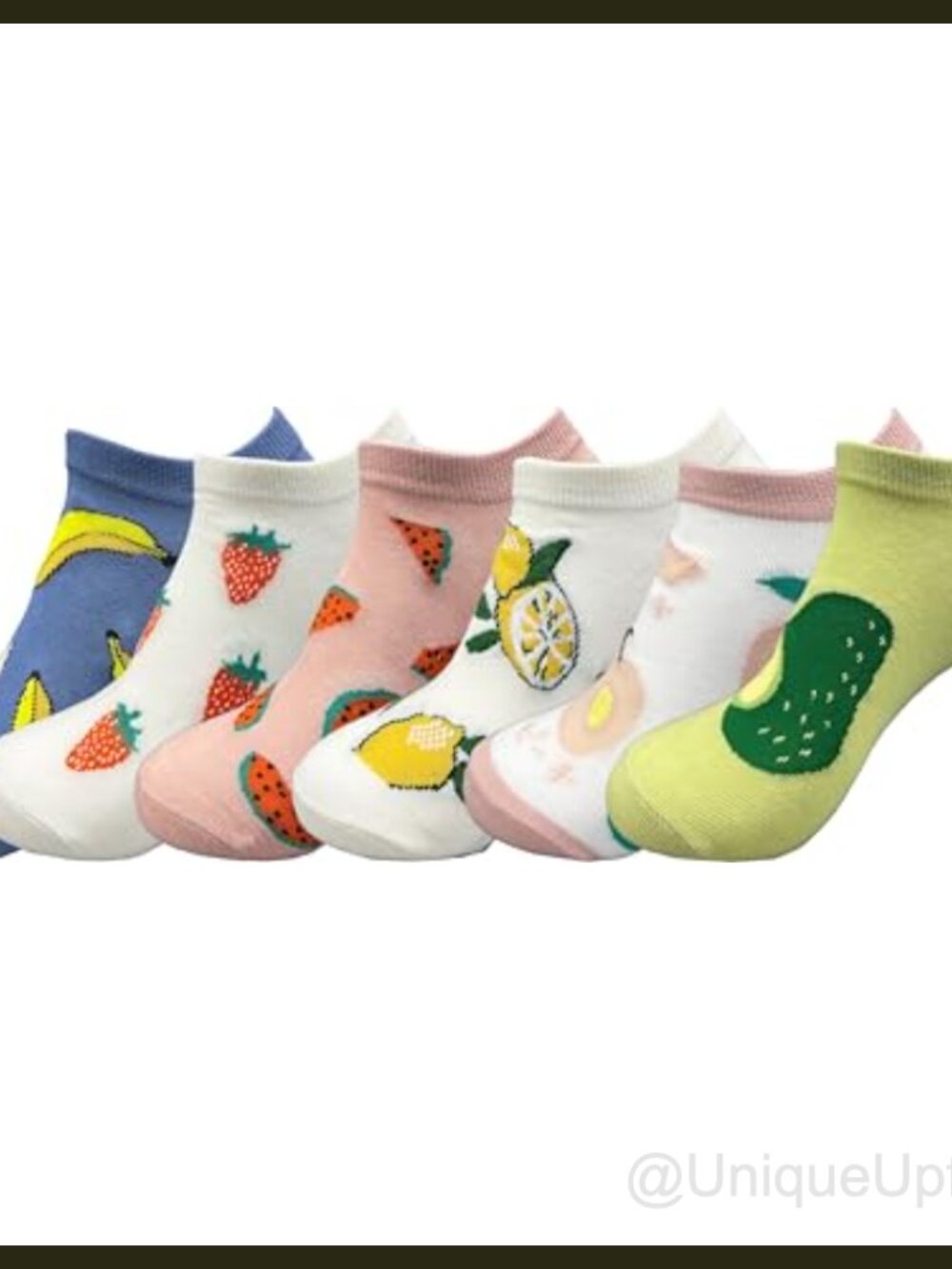 Fruit Embroidered Ankle Socks Low Cut Cotton Blend Women's Athletic